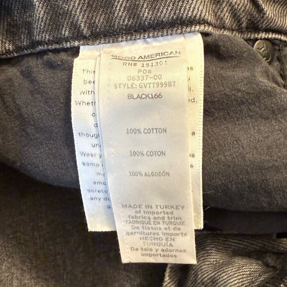 Good American Women’s Good Legs Two-Tone High High Ankle Straight Leg Jeans 4/27 - Picture 7 of 10